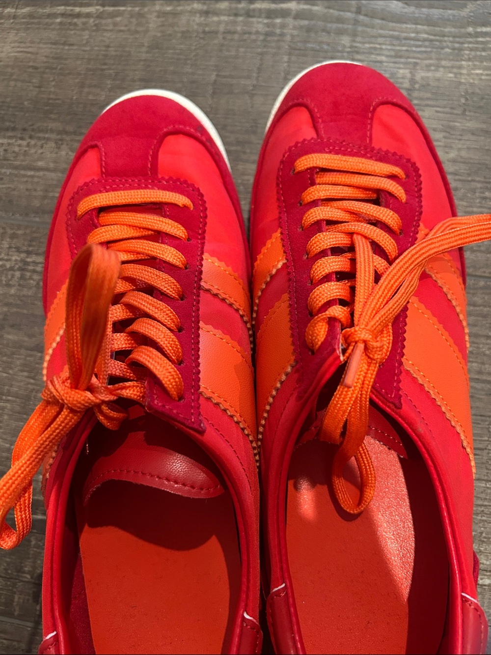 Madden Girl Red and Orange Retro Low-Top Sneakers - Picture 5 of 5